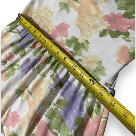 ASOS Mid-Length Sweetheart Neck Cinched Waist White With Floral Strapless Dress - Picture 6 of 15